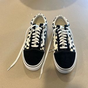 VANS Checkered Old Skool Black & White Shoes Size 8